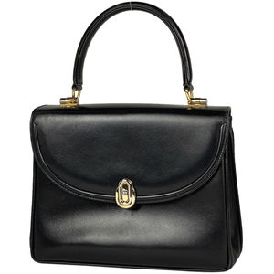 Gucci GG Logo Handbag Old Gucci Leather Black